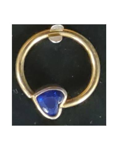 Gold Zircon BCR with Blue Heart